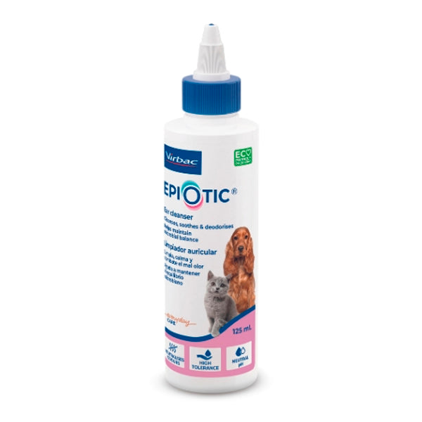 Virbac Epi-Otic Solución Limpiadora de Oídos para Perros y Gatos - 125 ml