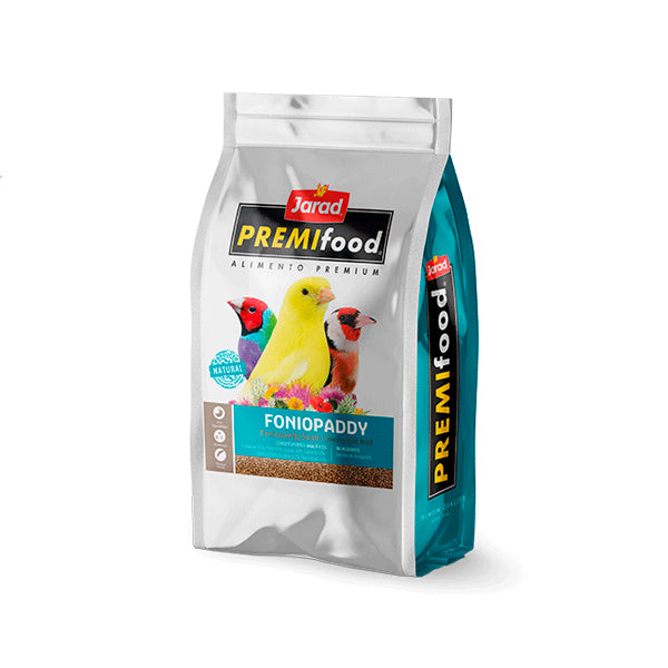 Jarad Semilla de Fonio Paddy Premifood: Alimento Natural para Aves, 400 gr