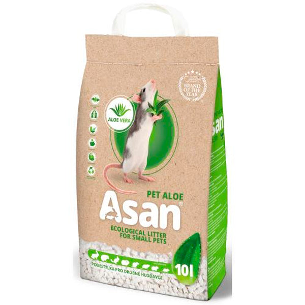 Asan Pet  Lecho para conejos enanos y roedores con Aloe Vera - Suave y Absorbente 10L